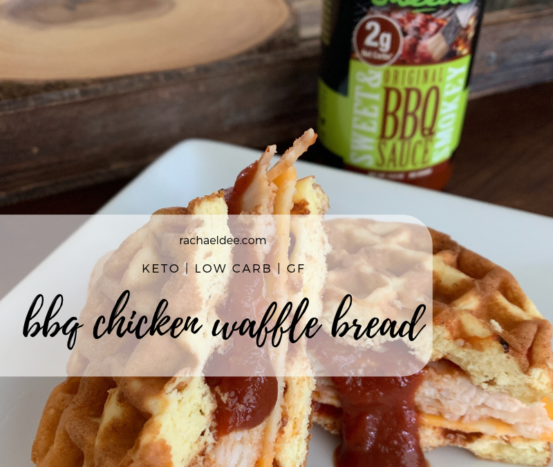 bbq chicken keto waffle bread sandwich